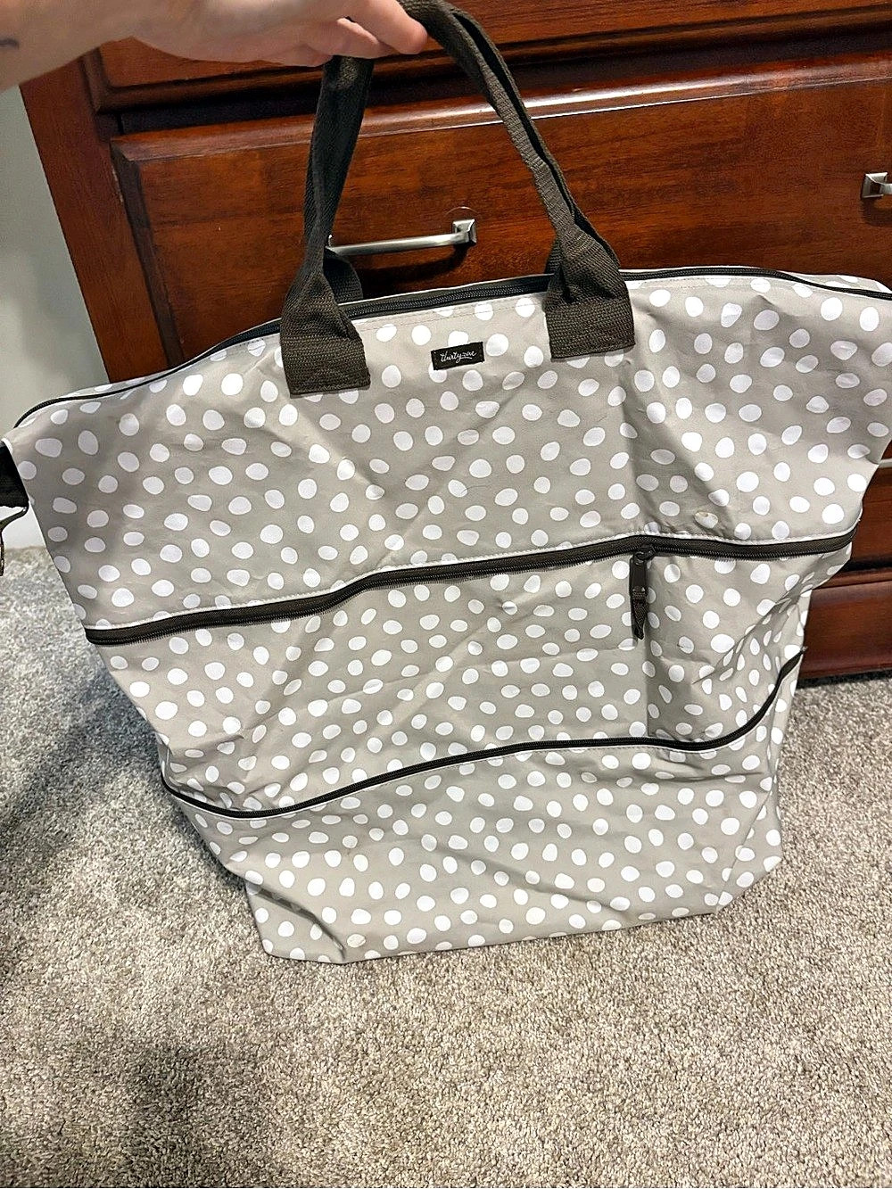 31 Polka Dot expandable tote